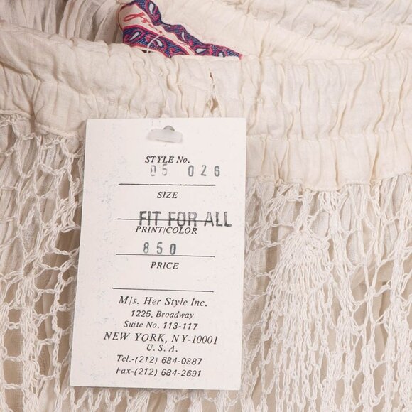 Crochet Lace Maxi Skirt OS NEW Elastic Waist Cream Boho Festival Peasant Prairie - Picture 6 of 7